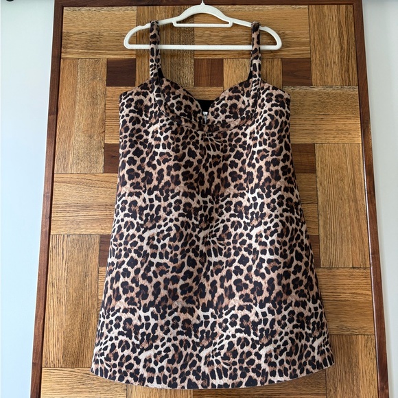 Dhruv Kapoor | Anthropologie Leopard Mini Dress Scuba Knit - Picture 5 of 7